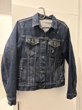 Classic Dark Blue Denim Jacket - Women